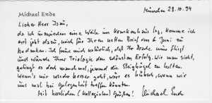 Brief von Michael Ende